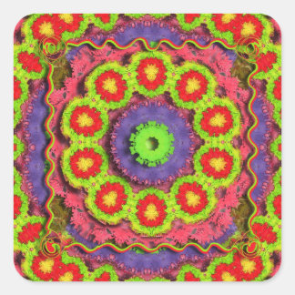 Piñata Kaleidoscope Abstract Square Sticker
