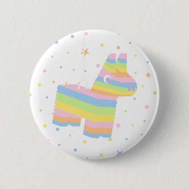 Pinata Party Favour White Button (Front)