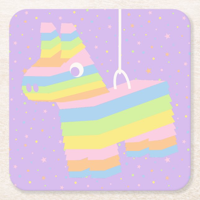 Pinata Party Paper Square Paper Coaster (Front)