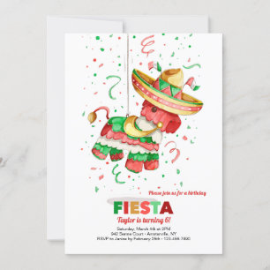Piñata With Sombrero Invitation