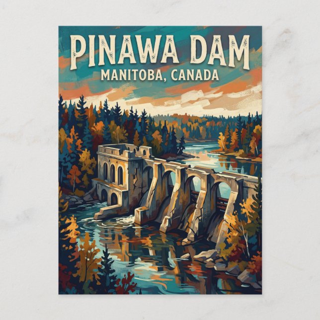 Pinawa Dam Canada Postcard (Front)