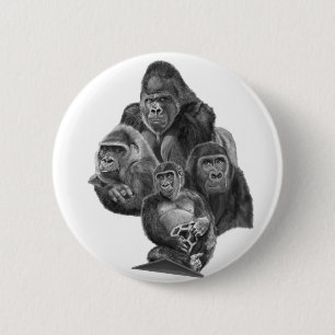 Pinback button can badge GorillaFamily @ Gorilla f