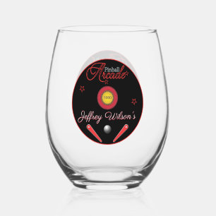 Pinball Arcade Drinkware Cocktail Stemless Wine Glass