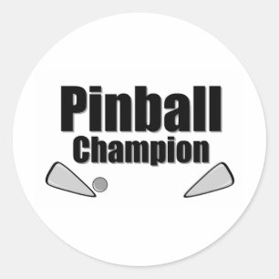 Pinball Champion Classic Round Sticker