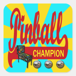 Pinball Champion Square Sticker
