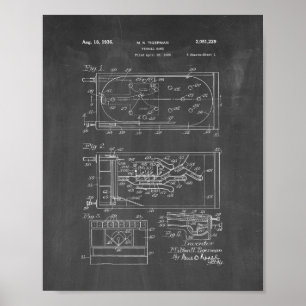 Pinball Game Patent - Chalkboard Poster