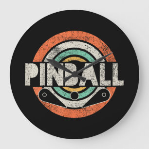 Pinball Game Vintage Large Clock
