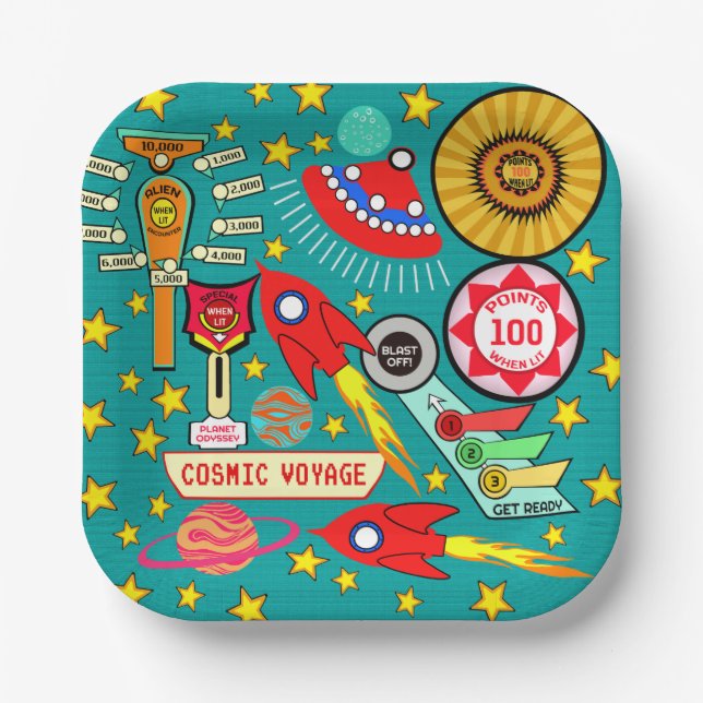 Pinball Graphics Paper Plates (Front)