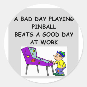PINBALL joke Classic Round Sticker