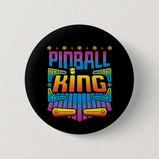Pinball King Arcade Game Player 6 Cm Round Badge (Front)