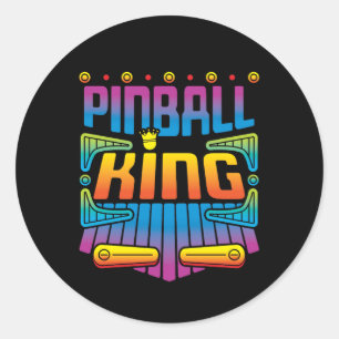 Pinball King Arcade Game Player Classic Round Sticker