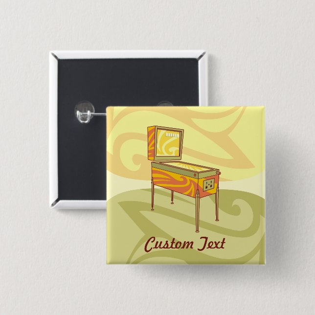 Pinball machine 15 cm square badge (Front & Back)