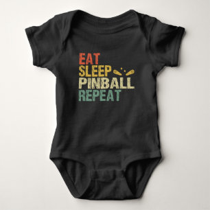Pinball machine Arcade Retro Vintage Eat Sleep Baby Bodysuit