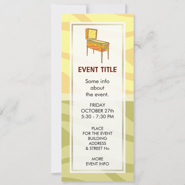 Pinball Machine Invitation (Back)