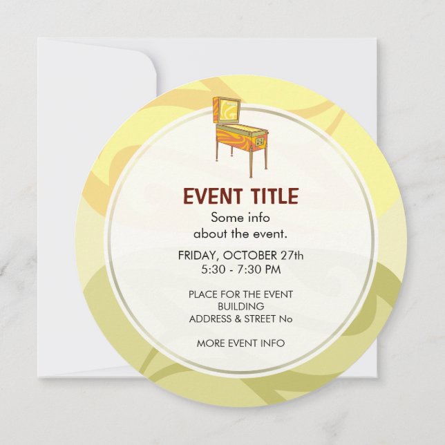 Pinball Machine Invitation (Back)