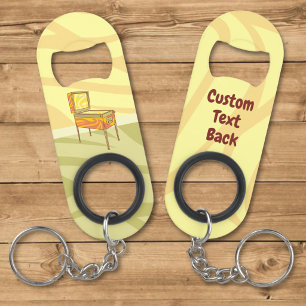Pinball machine keychain bottle opener