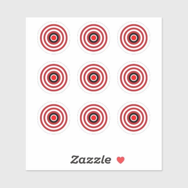 Pinball Machine TZ Bullseye Design Target Sticker (Sheet)