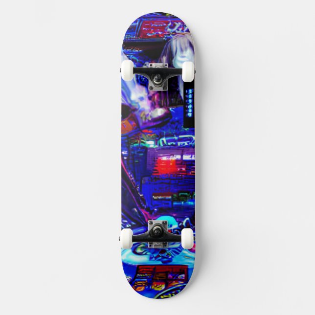 Pinball "Neon Ghost Rider Anime" Skateboard (Front)