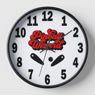 Pinball Player Wall Clock with Wood Frame #8