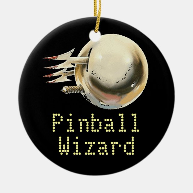 Pinball Wizard Ceramic Tree Decoration (Front)