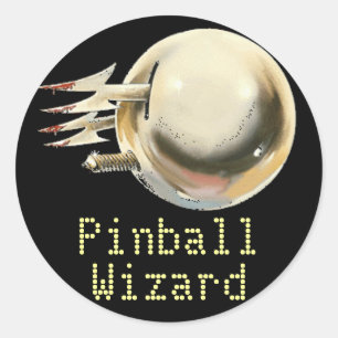 Pinball Wizard Classic Round Sticker