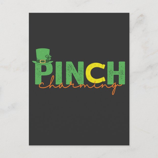 Pinch CHarming Funny St Patrick's Day Irish Gift  Invitation Postcard (Front)