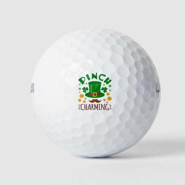 Pinch Charming Funny St Patricks Day Men Boys Golf Balls (Front)