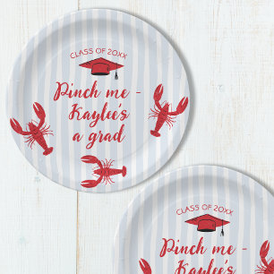 Pinch Me Crawfish & Cap 2025 Graduation Party Paper Plate