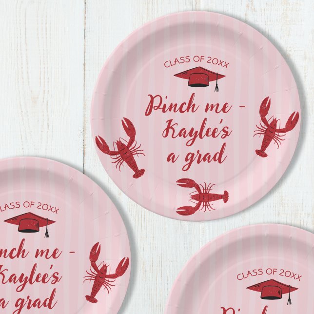 Pinch Me Crawfish Class Of 2025 Graduation Party Paper Plate (Pinch Me Crawfish Class Of 2025 Graduation Party Paper Plates)