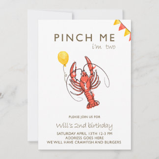 pinch me crawfish party invitation