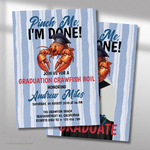 Pinch Me, I’m Done Graduation Ocean Crawfish Boil Invitation