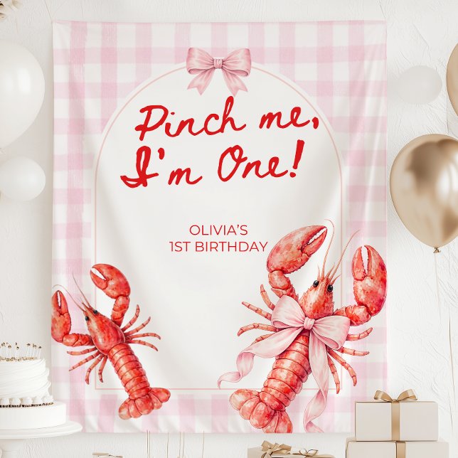 Pinch Me I'm One Lobster Party Tapestry (Creator Uploaded)