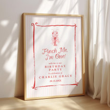Pinch Me I'm One Vintage Lobster Pink 1st Birthday