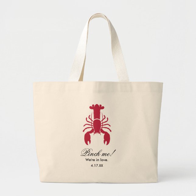 Pinch Me! Lobster Wedding Tote Bag (Front)