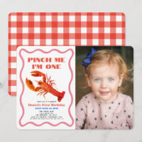 Pinch Me Retro Crawfish Photo 1st Birthday