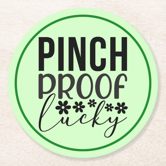 Pinch Proof Lucky-62906 Round Paper Coaster (Front)