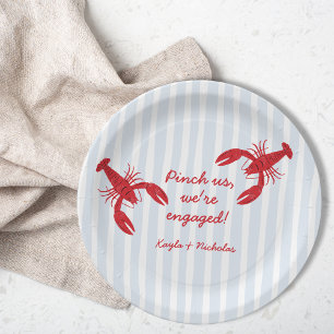 Pinch Us We’re Engaged Crawfish Boil Engagement Paper Plate