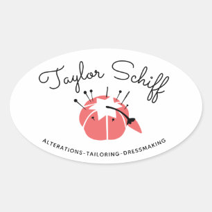 Pincushion Dressmaker Alterations Brand Sticker