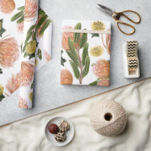 Pincushion Protea Botanical Pattern