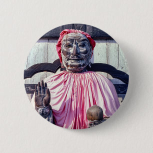 Pindola Bharadvaja statue in Nara - Japan 6 Cm Round Badge