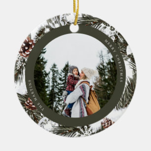 Pine and Baubles Photo Ceramic Tree Decoration