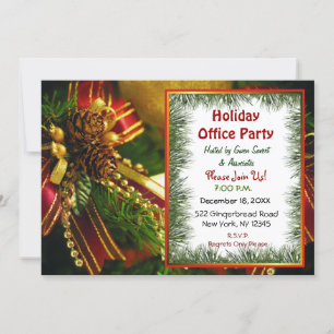 Pine and Bows Christmas Invitations