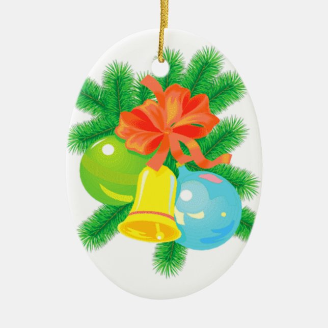 Pine and Decorations Ornament (Front)
