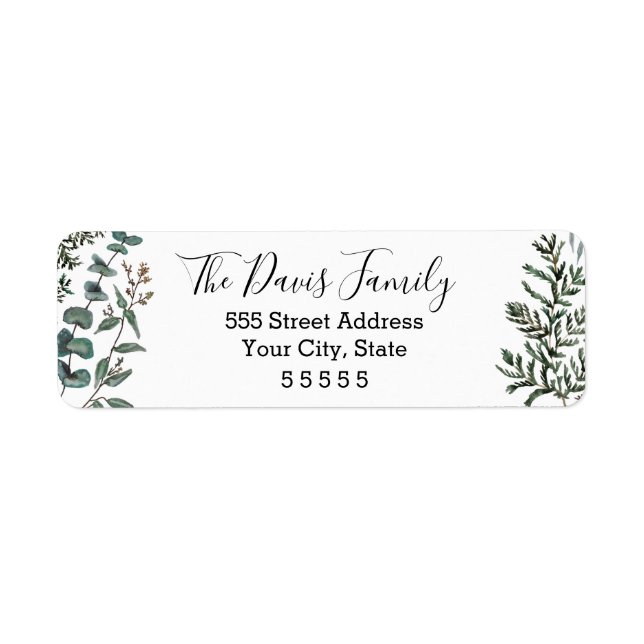 Pine and Eucalyptus Return Address Label (Front)