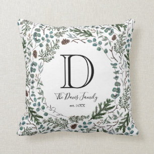Pine and Eucalyptus Throw Pillow