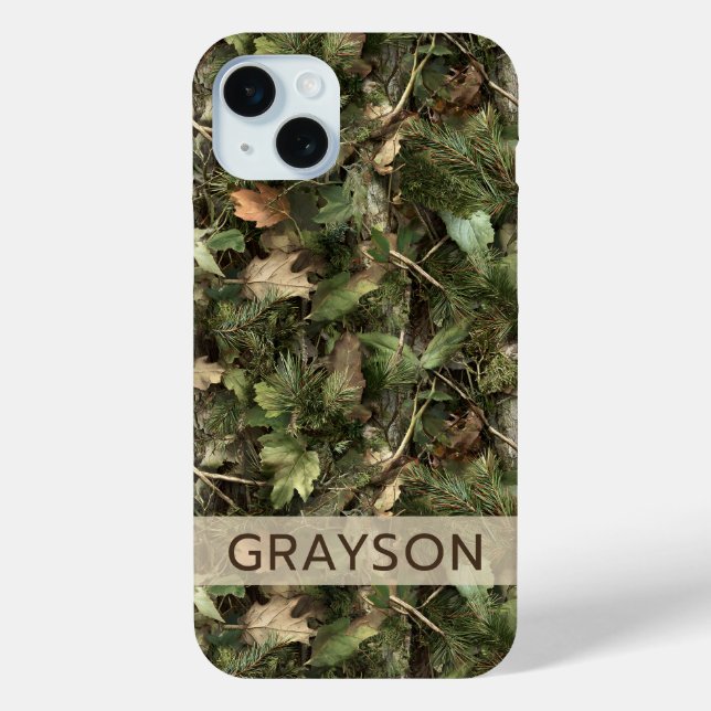 Pine and Leaves Camouflage Personalised Case-Mate iPhone Case (Back)