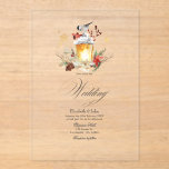 Pine and Spruce Winter Wonderland Wedding Acrylic Invitations<br><div class="desc">Celebrate your love with this stunning transparent acrylic wedding invitation featuring a cosy winter lantern design. Surrounded by holly, pinecones, berries, and a perched bird, this elegant and festive invitation captures the warmth and charm of a rustic winter or Christmas wedding. Fully customisable, it’s perfect for couples planning a romantic...</div>
