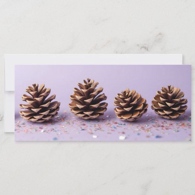 Pine apples on violet background and glitter (Front)