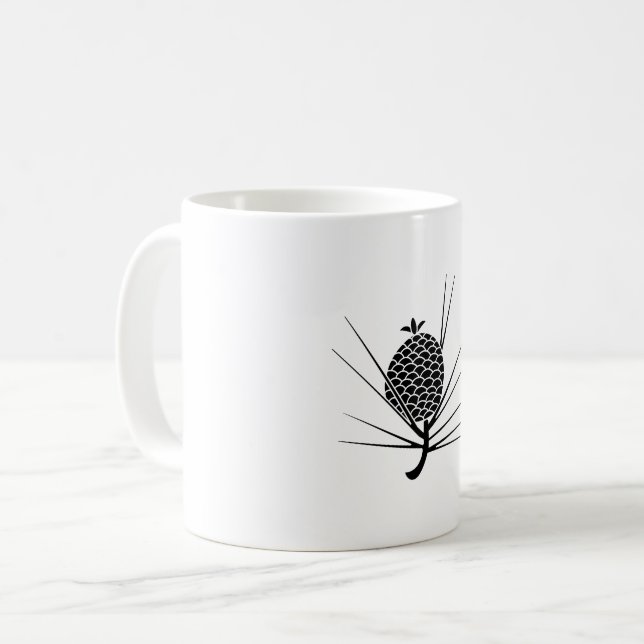 PINE BALL COFFEE MUG WITH LEAF (Front Left)