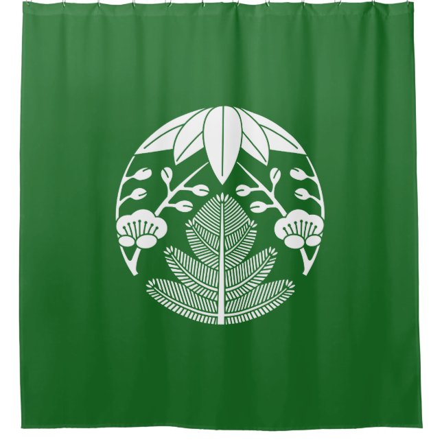 Pine bamboo ume shower curtain (Front)